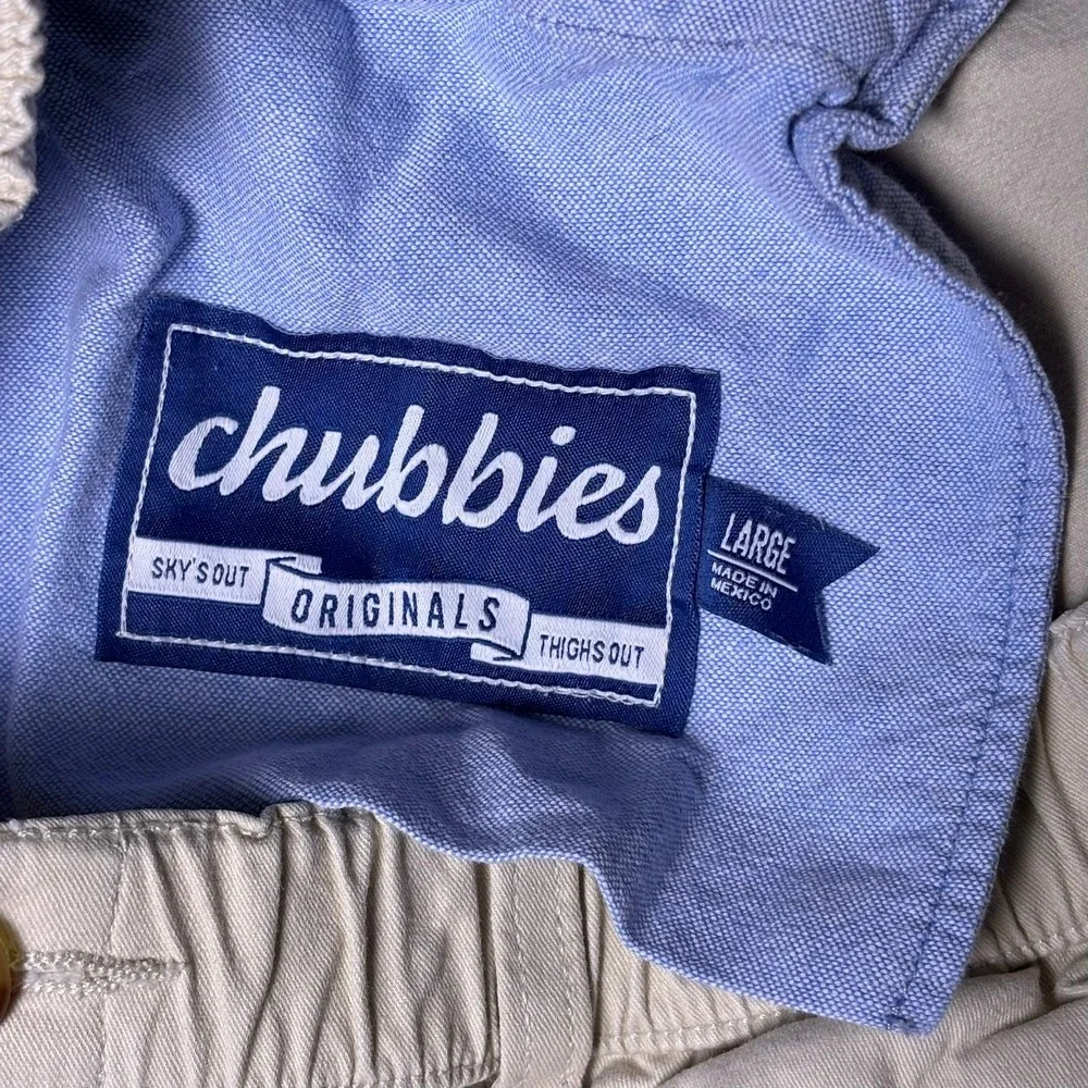 Chubbies Originals Mens Tan Khaki Elastic Waist Summer Shorts 5.5 Inseam Large